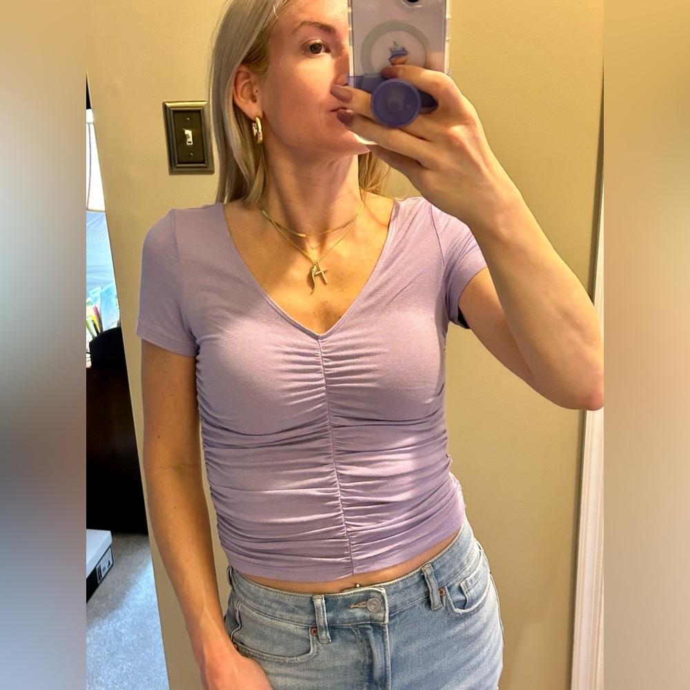 Forever 21 Ruched Top in Lavender BNWT